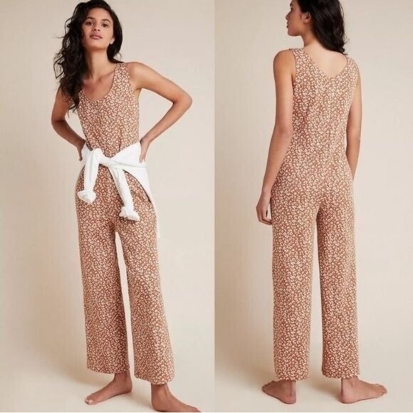 EUC - Anthropologie Saturday Sunday - animal print jumpsuit- size xs - Picture 1 of 6
